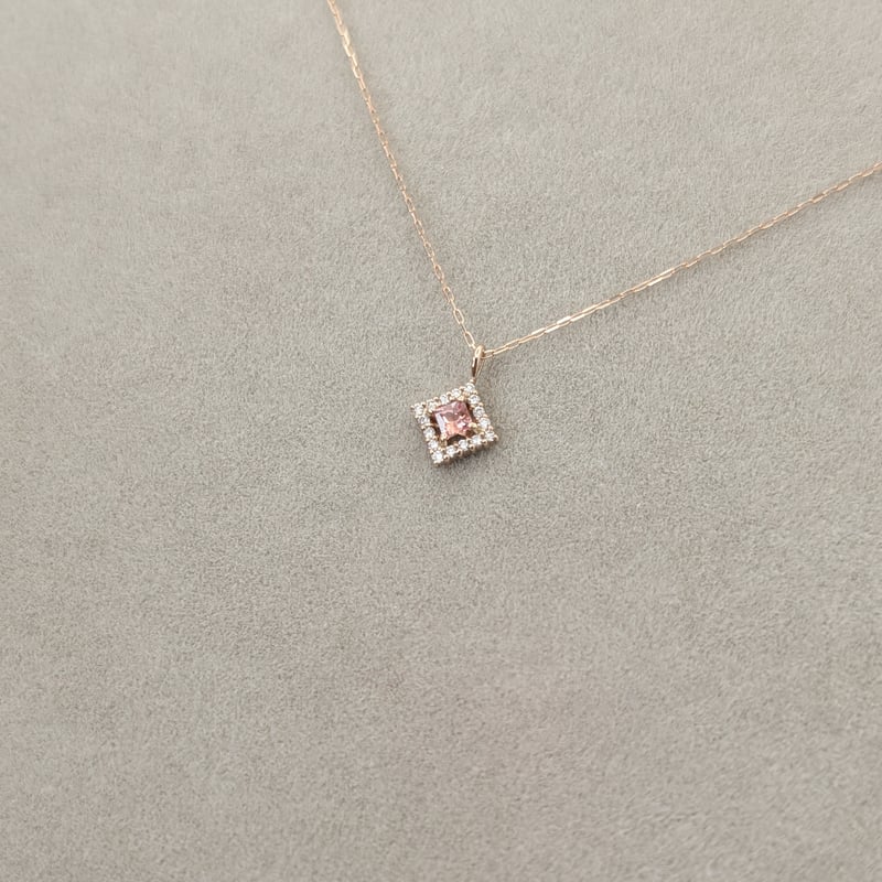 DPカード鑑別】K18PG パパラチアサファイア 0.05ct D0.03ct 40cm プ