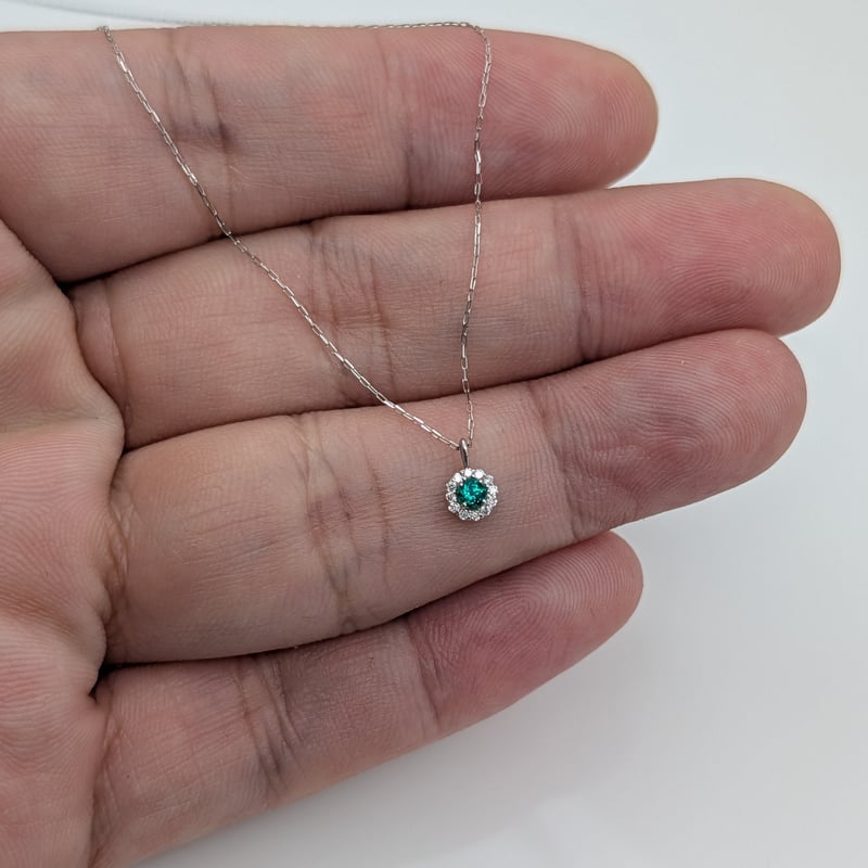 みずき天然エメラルド ダイヤモンド ネックレス Pt900 PT900エメラルド 0.05ct ダイヤモンド 0.03ct 37+3cm ネックレス |