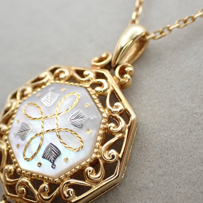 MIKIMOTO K18 ピクウェ×パール ネックレス 50cmチェーン usedJewelr