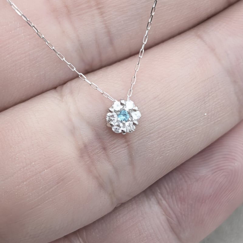 メーカー協賛SALE】PT パライバトルマリン 0.01ct ダイヤ0.08ct 40cmチ