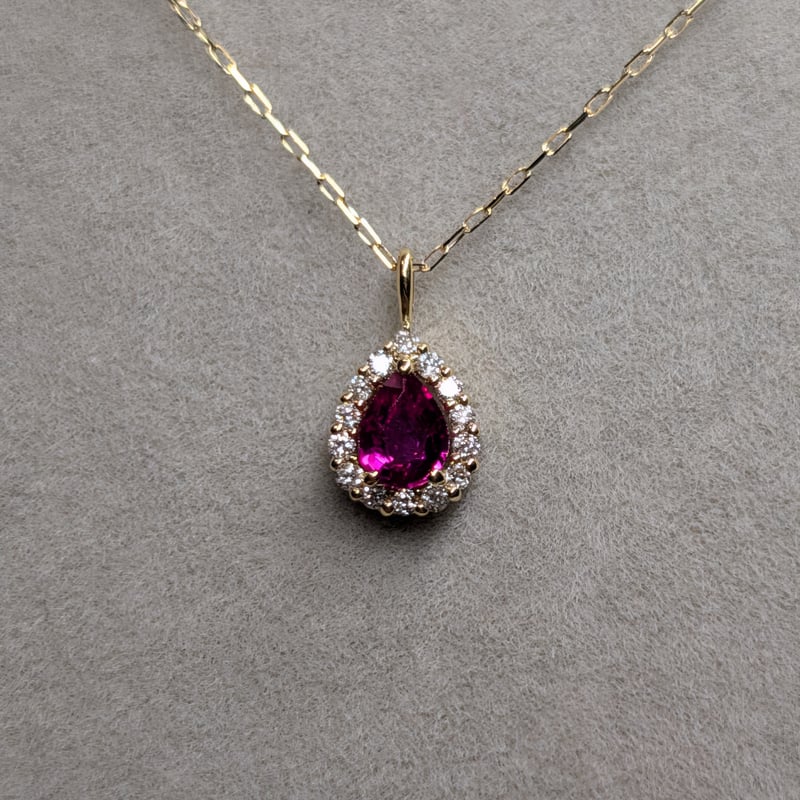 【新品未使用品】旧ロゴ　ADA CABOCHON RUBY カボーションルビー 誕生石ピックアップ】【DPSカード】K18YG ピジョンブラッドルビー 0.15