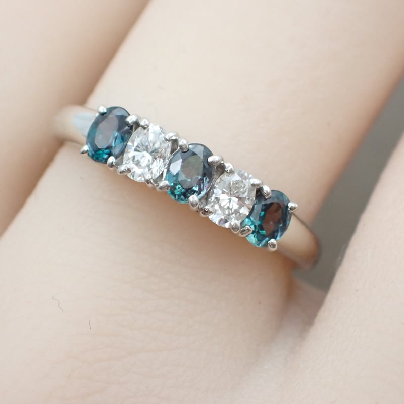 PT900アレキサンドライト 0.41ct ダイヤモンド 0.23ct 11号 リング