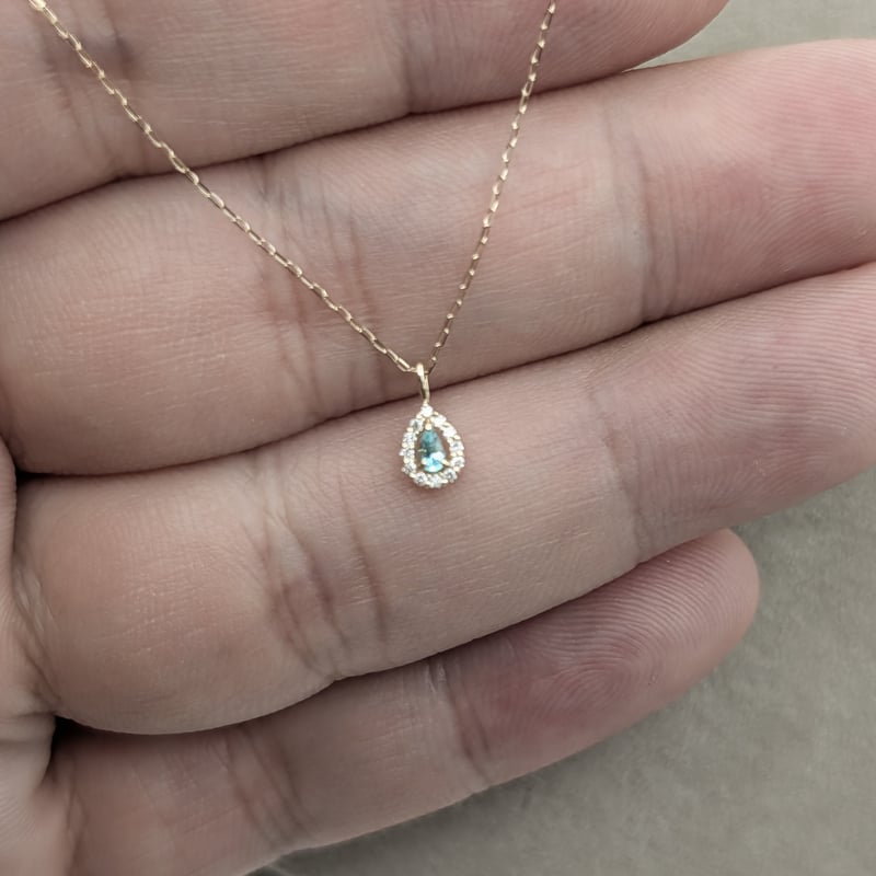 メーカー協賛SALE】K18YG パライバトルマリン 0.04ct ダイヤ0.03ct 40