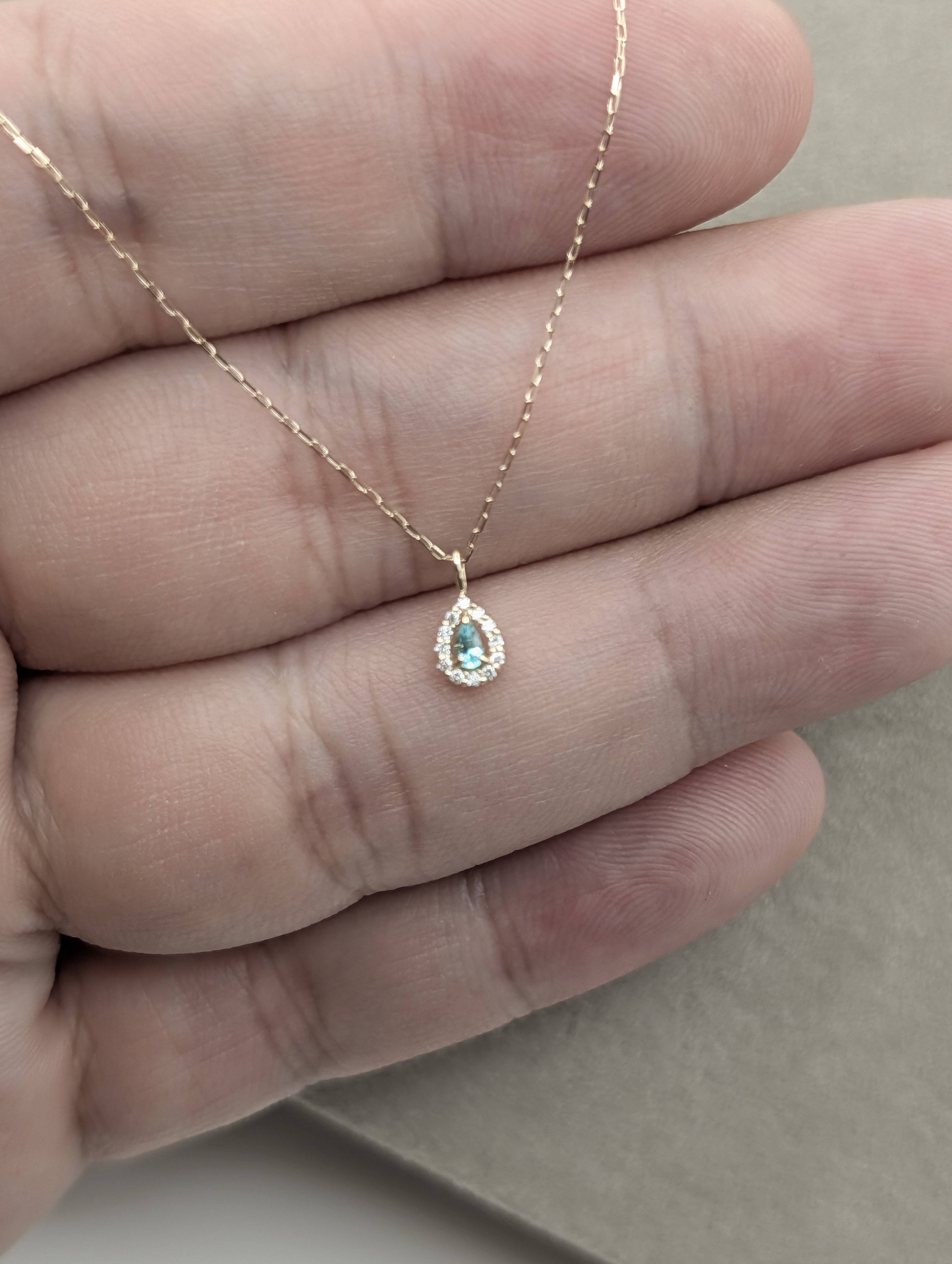 メーカー協賛SALE】K18YG パライバトルマリン 0.04ct ダイヤ0.03ct 40