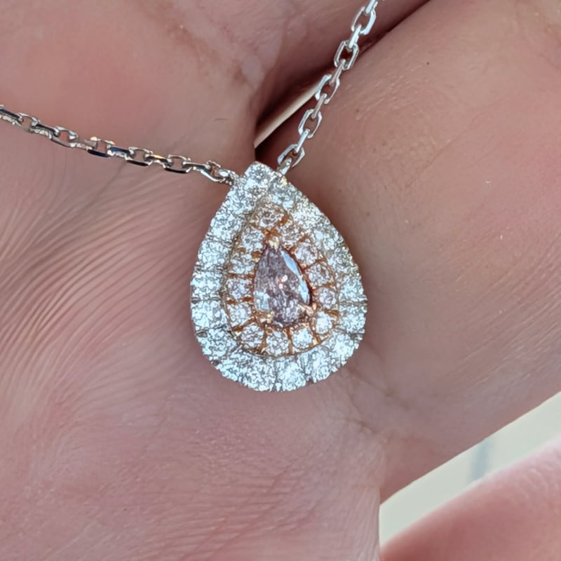 現品限り】K18WG/K18PG ピンクダイヤモンド 0.14ct PD 0.08ct D