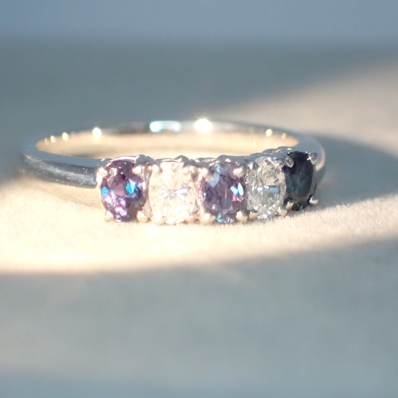 PT900アレキサンドライト 0.41ct ダイヤモンド 0.23ct 11号 リング