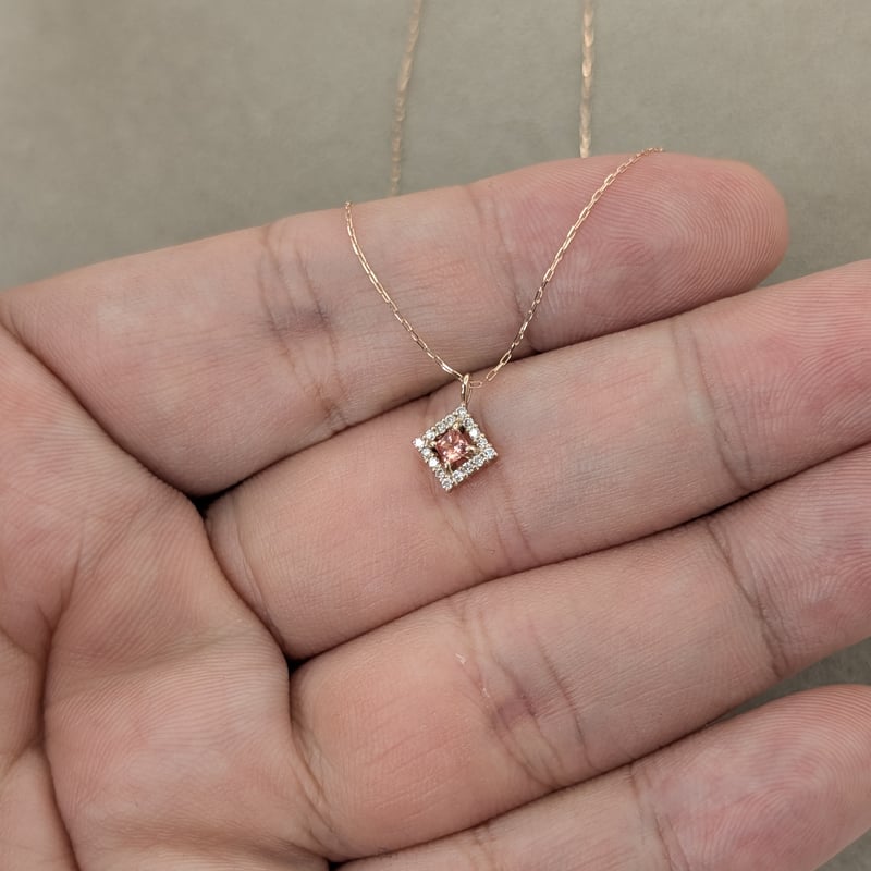 DPカード鑑別】K18PG パパラチアサファイア 0.08ct D0.05ct 40cm プ