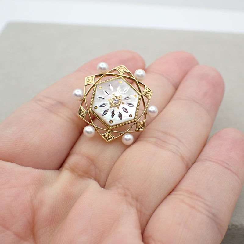 MIKIMOTO K18 ピクウェ ベビーパールピン ブローチ usedJewelry | 鈴