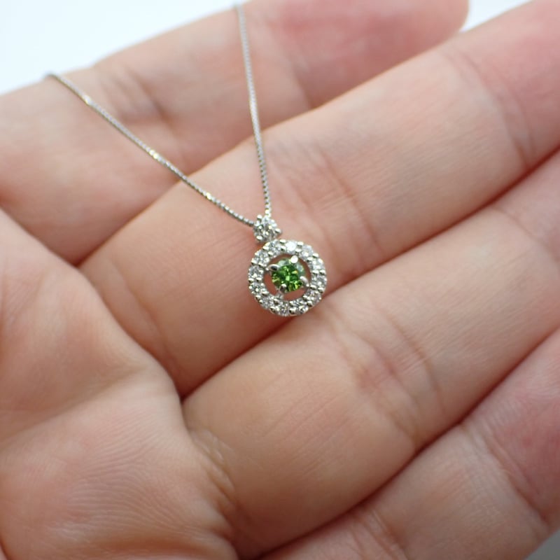 PT950/850 デマントイドガーネット 0.13ct ダイヤモンド 0.18ct