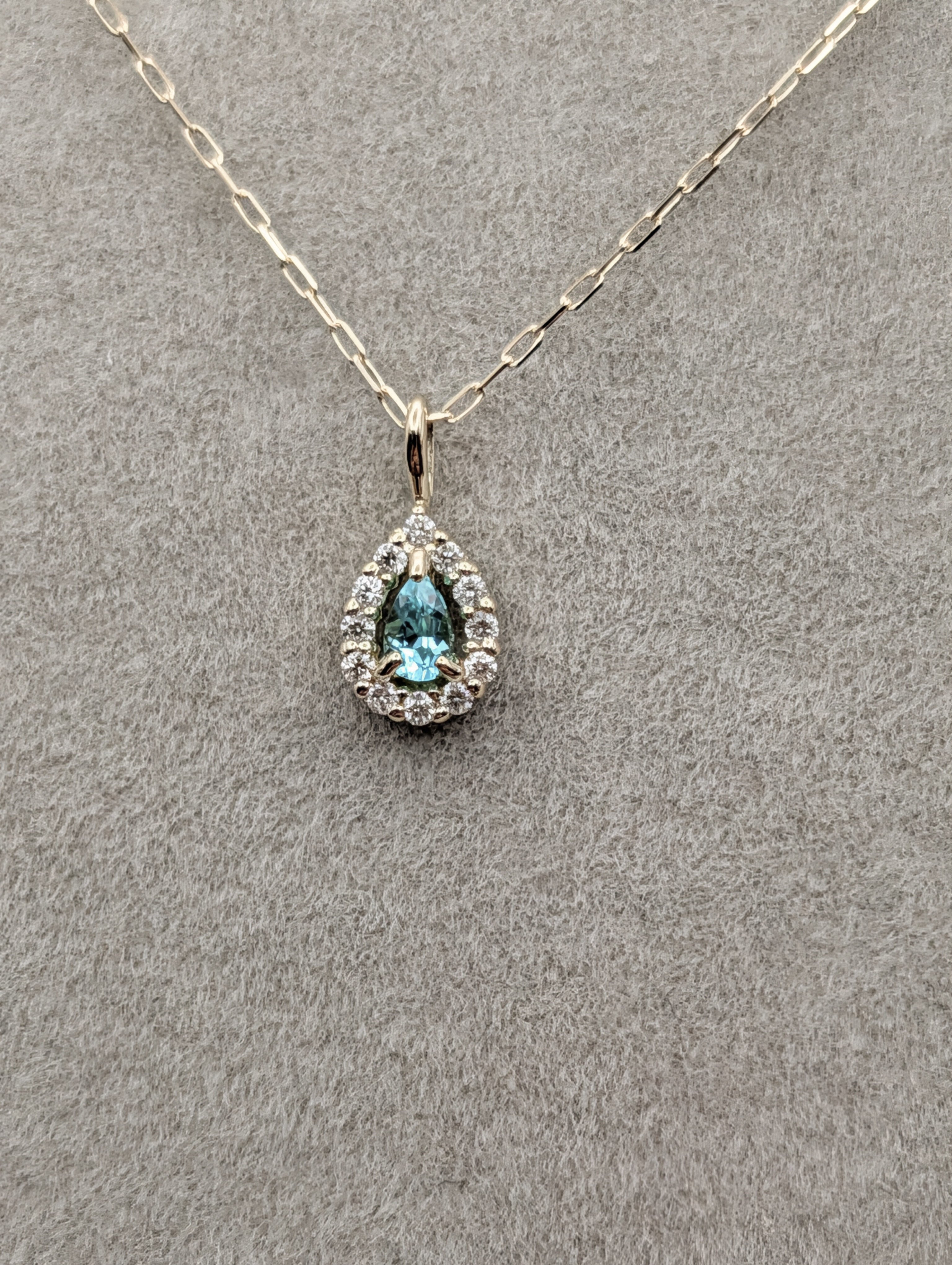 メーカー協賛SALE】K18YG パライバトルマリン 0.04ct ダイヤ0.03ct 40