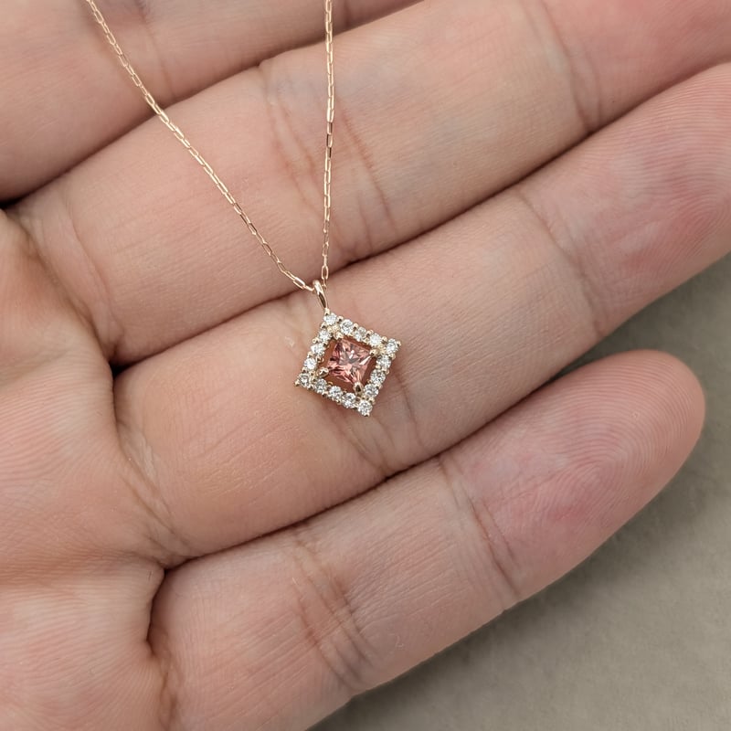 DPカード鑑別】K18PG パパラチアサファイア 0.18ct D0.08ct 40cm プ