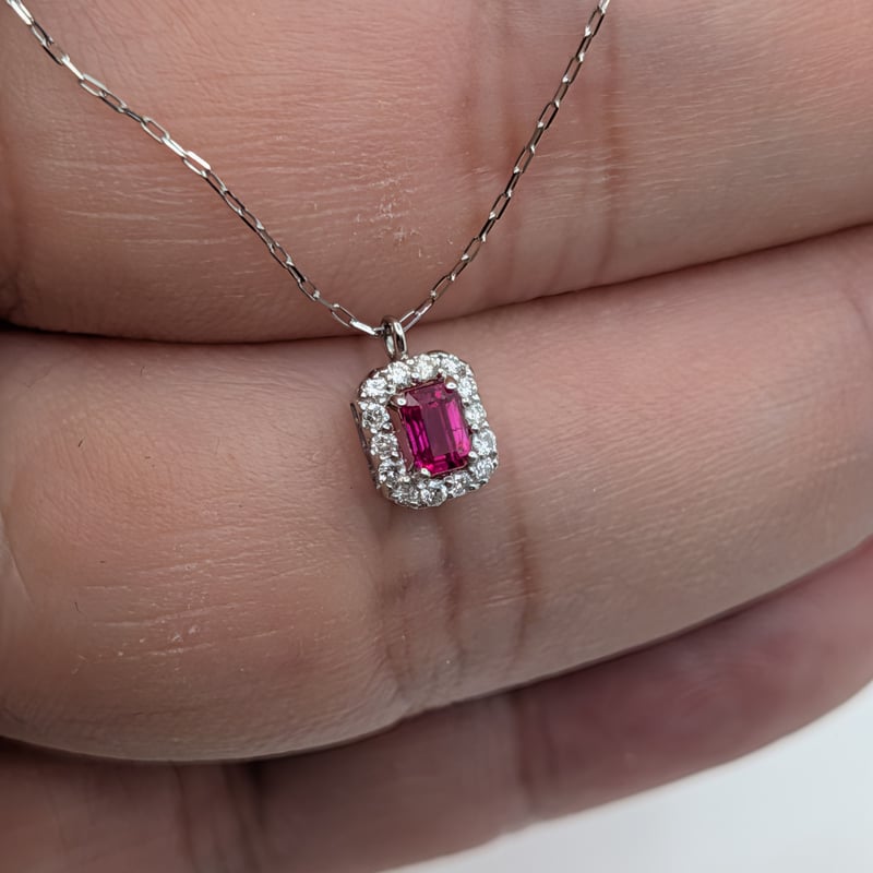 メーカー協賛SALE】【DPカード鑑別】PT 非加熱ルビー 0.13ct ダイヤ
