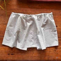 ＜完成品＞締め付けないモンペパンツ　水色チェック・サッカー生地（M)