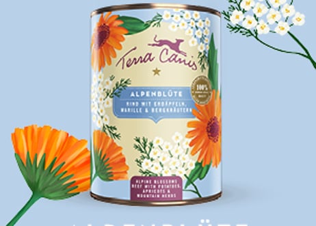 《Terra Canis》FLOWERMENUES アルプスフラワー　ビーフ＆ポテト　アプリコット入り　アルペンの山のハーブを添えて