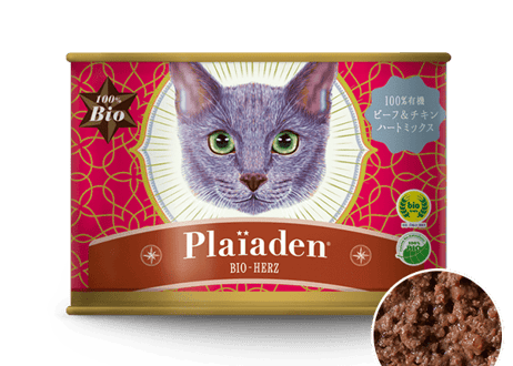 《Plaiaden》100％有機　ビーフ＆チキン　ハートミックス（for CAT）