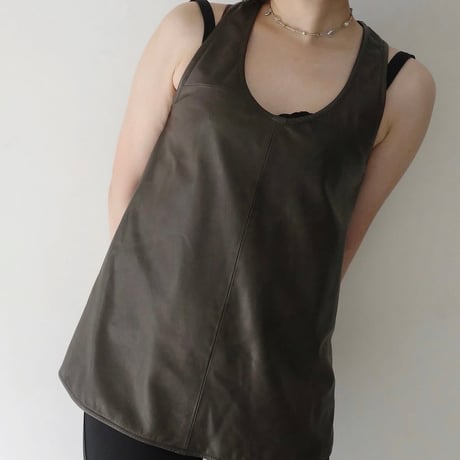 EMPORIO ARMANI Leather Tank Top