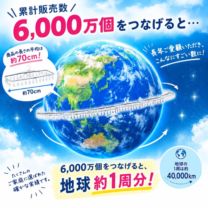 水玉ピンチハンガー 傾かない水玉角ハンガー46ピンチ | 洗濯用品 ニシダ