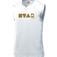 STAR RUNNING CLUB レディスノースリーブシャツ(ホワイト)