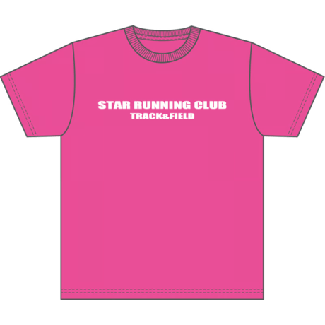 STAR RUNNING CLUB Tシャツ(蛍光ピンク）