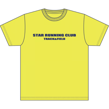 STAR RUNNING CLUB Tシャツ(蛍光イエロー）
