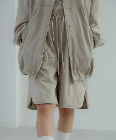 Panel Faux Suede Shorts