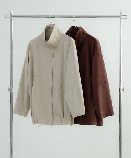 Panel Faux Suede Blouson
