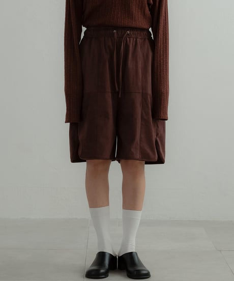 Panel Faux Suede Shorts