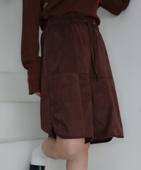 Panel Faux Suede Shorts