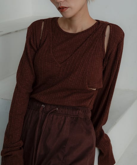 Layered Open Shoulder Tops