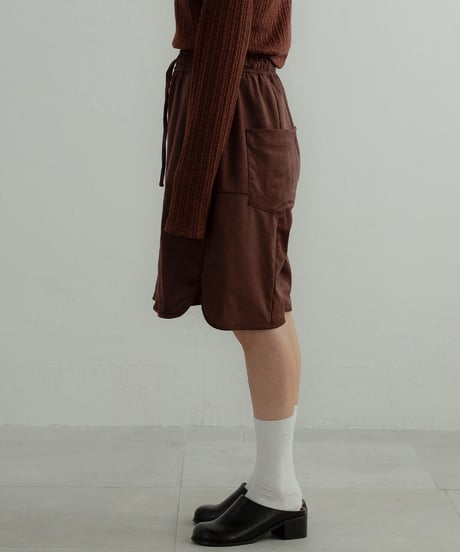 Panel Faux Suede Shorts