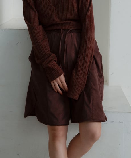Panel Faux Suede Shorts