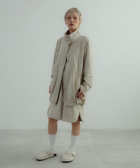 Panel Faux Suede Blouson