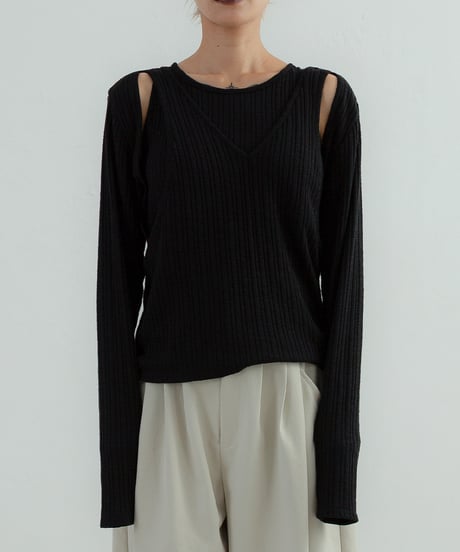 Layered Open Shoulder Tops