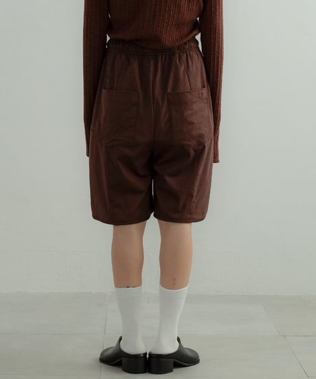 Panel Faux Suede Shorts