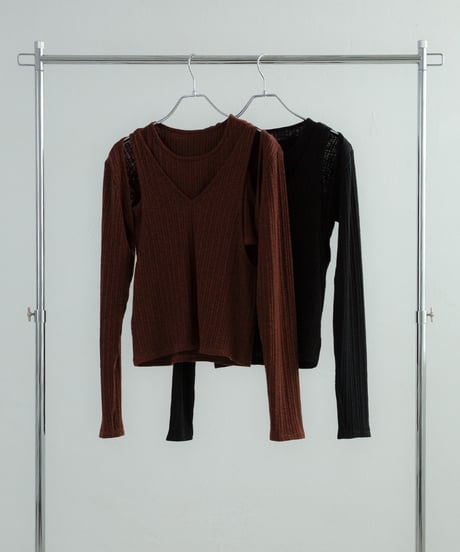 Layered Open Shoulder Tops