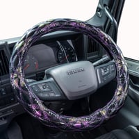 【受注制作】コスモス レザー ダブルステッチ ハンドルカバー パープル m0043P-m-5278