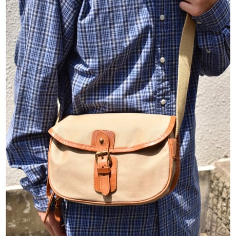 Polo Ralph Lauren Safari Leather Trim Shoulder Bag