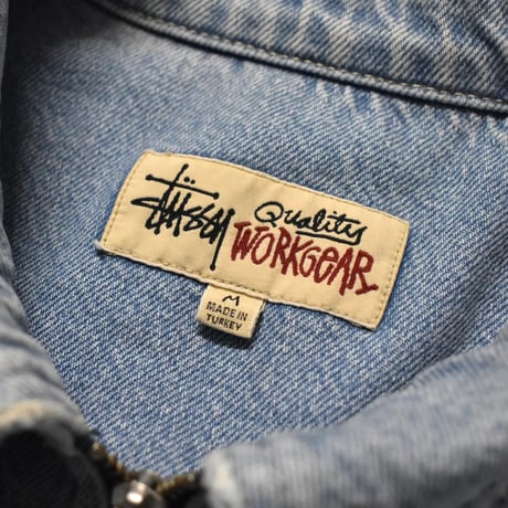 Stussy Denim Zip Up Work Shirt