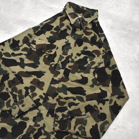 70~80's Five Brothers L/S Duck Hunter Camo Chamois Shirt