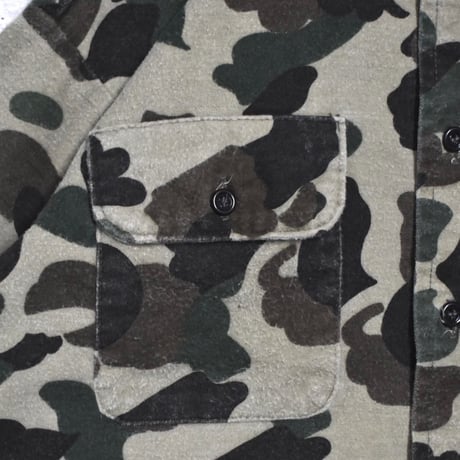 70~80's Five Brothers L/S Duck Hunter Camo Chamois Shirt