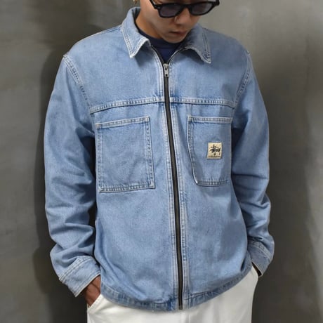 Stussy Denim Zip Up Work Shirt