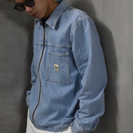Stussy Denim Zip Up Work Shirt