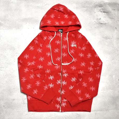 Stussy Skull Pattern Zip Hoodie