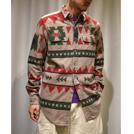 90's Polo Ralph Lauren L/S Native Pattern Chamois Shirt