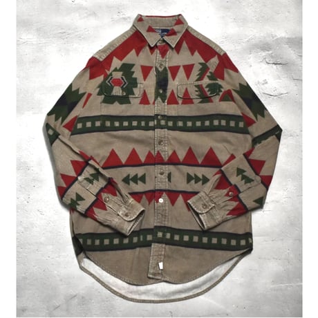 90's Polo Ralph Lauren L/S Native Pattern Chamois Shirt