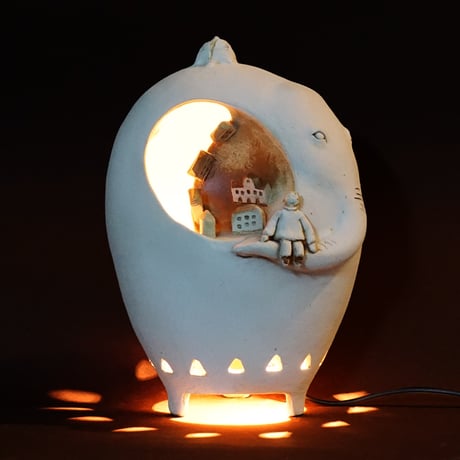 灯り／ゾウ〈Elephant Lamp〉／陶芸家 はらかおり｜ハンドメイドのルームランプ