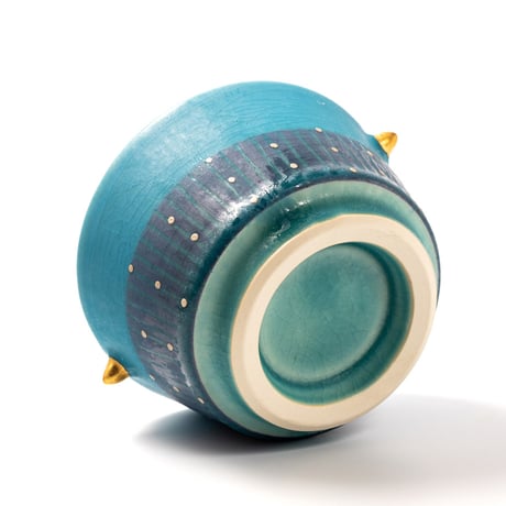【笠間焼】色彩碧釉金彩 デザートカップ｜飯沼耕市 / Kasama Ware Blue Dessert Cup