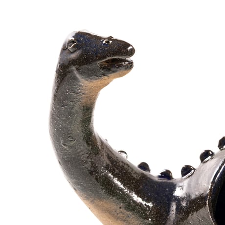 【恐竜図鑑 No.03】ディプロドクスの花入れ（Diplodocus Dinosaur Ceramic Vase）｜陶芸家 はらかおり