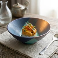 【笠間焼】色彩碧釉 浅鉢｜飯沼耕市 / Kasama Blue Shallow Bowl
