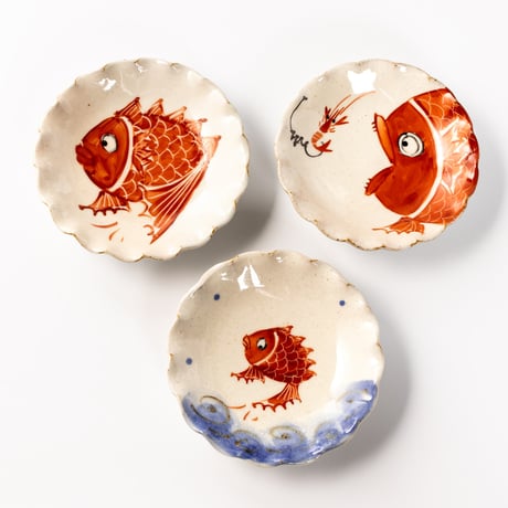 波佐見焼 吉村信也｜錦鯛 縁起手塩皿 Hasami Ware Tai Motif Small Dish / Shinya Yoshimura
